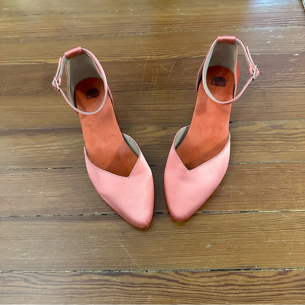 Bared Footwear Rhea Apricot Satin Ballet Flats